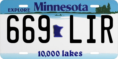 MN license plate 669LIR
