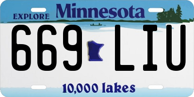 MN license plate 669LIU