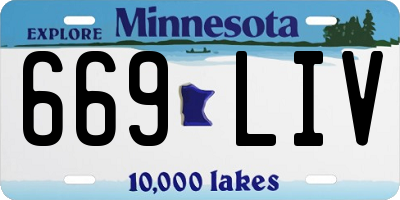 MN license plate 669LIV
