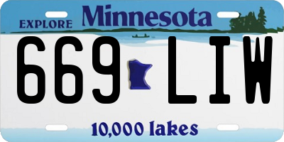 MN license plate 669LIW