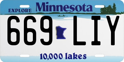 MN license plate 669LIY