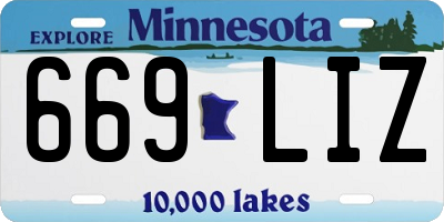 MN license plate 669LIZ