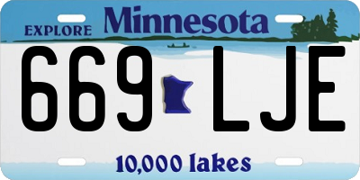 MN license plate 669LJE