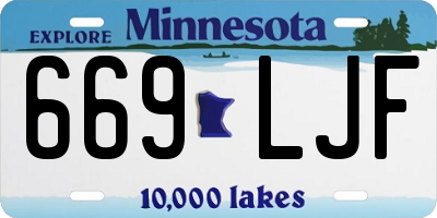 MN license plate 669LJF