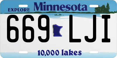 MN license plate 669LJI
