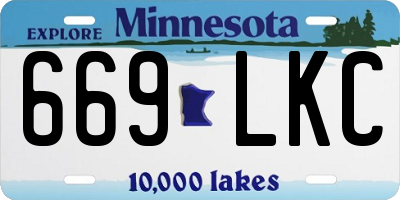 MN license plate 669LKC