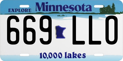 MN license plate 669LLO