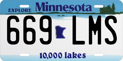 MN license plate 669LMS