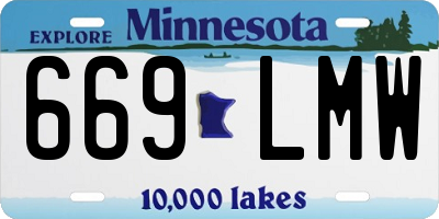 MN license plate 669LMW