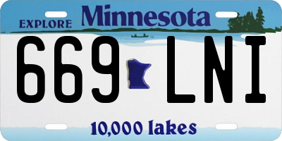 MN license plate 669LNI