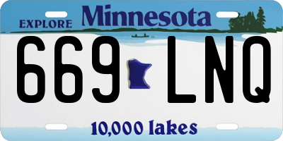 MN license plate 669LNQ