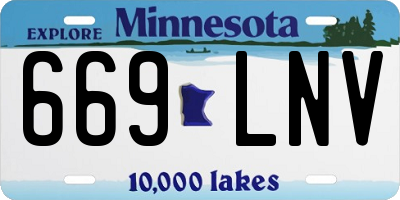 MN license plate 669LNV