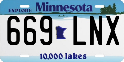 MN license plate 669LNX
