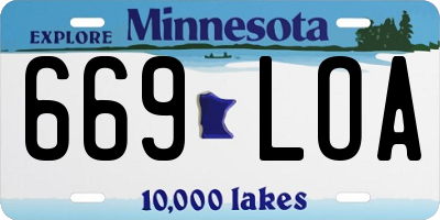 MN license plate 669LOA