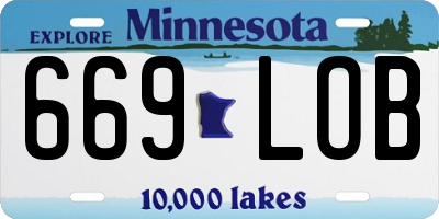 MN license plate 669LOB