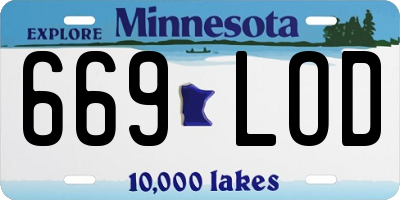 MN license plate 669LOD