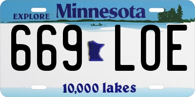 MN license plate 669LOE