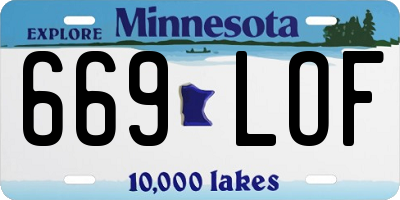 MN license plate 669LOF