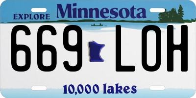 MN license plate 669LOH