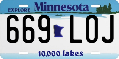 MN license plate 669LOJ