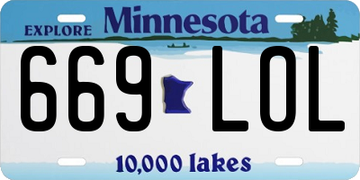 MN license plate 669LOL