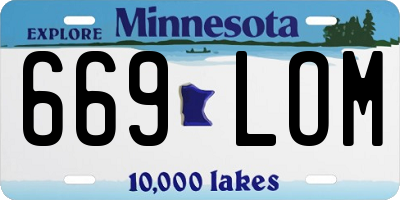 MN license plate 669LOM
