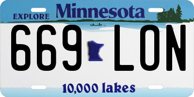 MN license plate 669LON