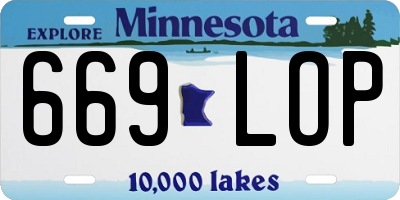 MN license plate 669LOP
