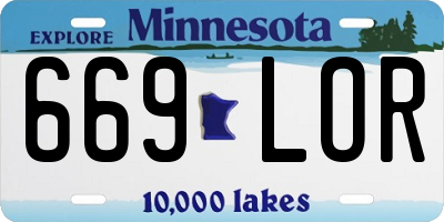 MN license plate 669LOR