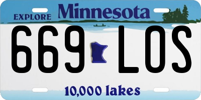 MN license plate 669LOS