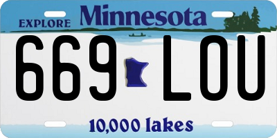 MN license plate 669LOU