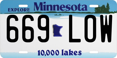 MN license plate 669LOW