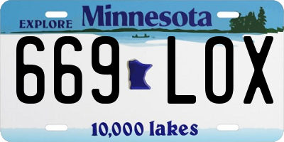 MN license plate 669LOX