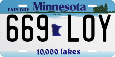 MN license plate 669LOY