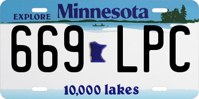 MN license plate 669LPC