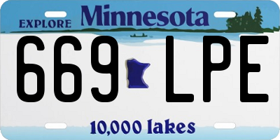 MN license plate 669LPE