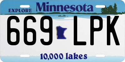 MN license plate 669LPK