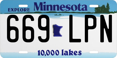 MN license plate 669LPN