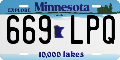 MN license plate 669LPQ