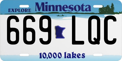 MN license plate 669LQC