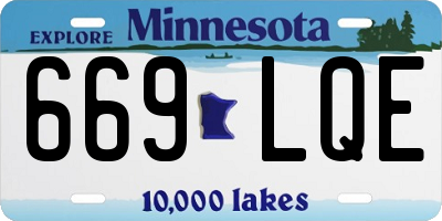 MN license plate 669LQE