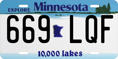 MN license plate 669LQF