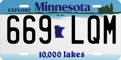 MN license plate 669LQM