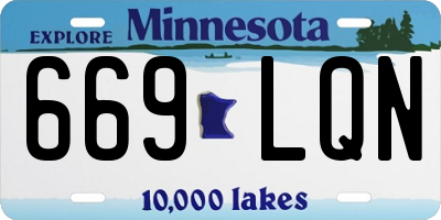 MN license plate 669LQN