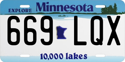 MN license plate 669LQX