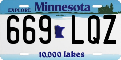 MN license plate 669LQZ