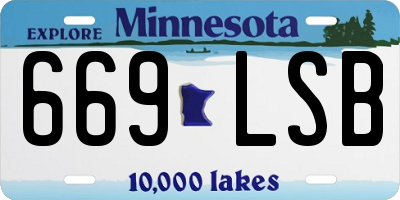 MN license plate 669LSB