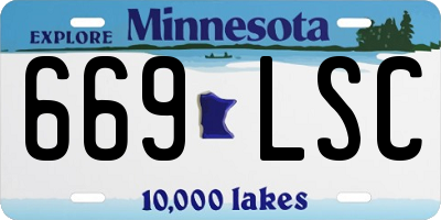 MN license plate 669LSC
