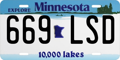 MN license plate 669LSD