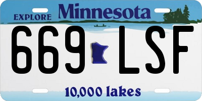 MN license plate 669LSF